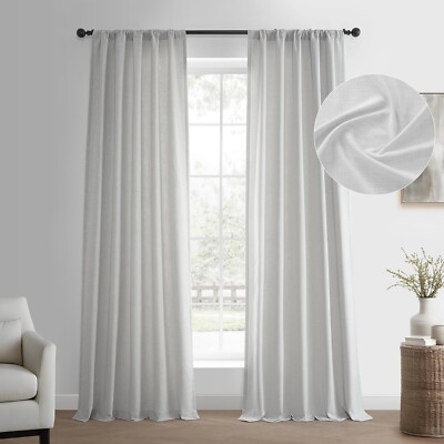 HPD Half Price Drapes Basic Faux Linen Curtains - 120 Inch Long Pair - 2 Pane...