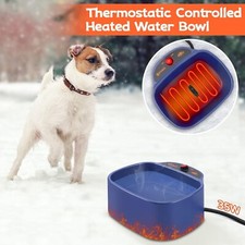 Heated Dog Bowl 96Oz/2.8L Outdoor Heated Water Bowl for Dogs Cats Chickens