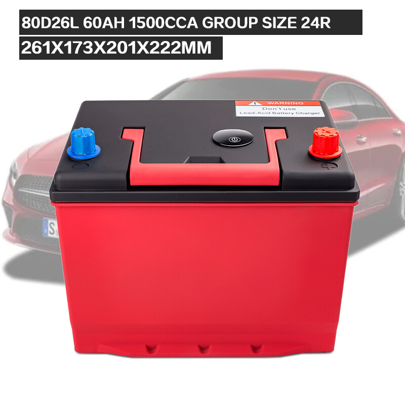 80D26L Group 24R 60Ah Lithium Iron Phosphate Battery for 2014 Toyota
