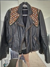 Label Lab Embellished Leather Jacket Size 10
