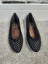 AGL Attilio Giusti Leombruni Women's Black Suede Flats Size 38.5