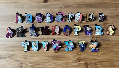 Disney Pin Set 2011 Hidden Mickey Series - Alphabet Letter Collection 