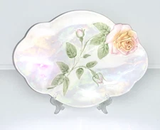 Royal Winton Grimwades - Lustre, Pearlescent Divided Serving Dish w Pink Rose