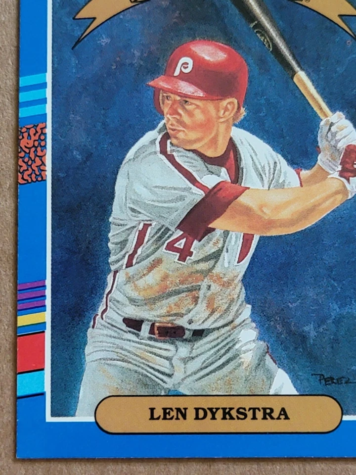 Lenny Dykstra 1991 Donruss Diamond Kings Baseball Card #7 Philadelphia Phillies  - Image 4 of 4