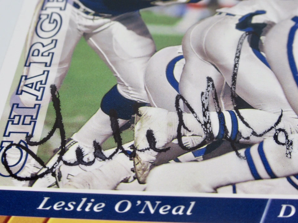 Leslie O' Neal SIGNED 1993 San Diego CHARGERS DE Upper Deck NFL Football Card - Image 4 of 4