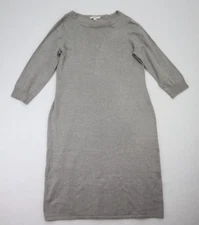 Liz Claiborne Women's Sweater Dress Size Small Gray 3/4 Sleeve Sheath