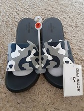 New Men's Blue/White Camo Camouflage Slides Sandals Size Medium