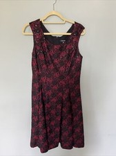 nine west dress 10 Woman Red Black Floral