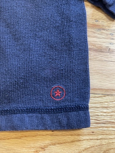 Vintage 2 Abercrombie & Fitch Herren Waffe Strick Langarm Thermo klein grau + blau - Bild 10 von 15