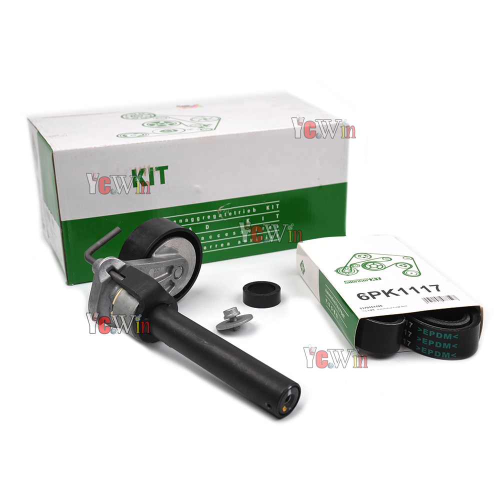 YCWIN Serpentine Alternator VBelt Tensioner Set For VW GTI Audi A3 2