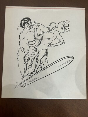 The Incredible Hulk Cartoon Drawing Cel From Cartoonarama 1979 Coloring Book 