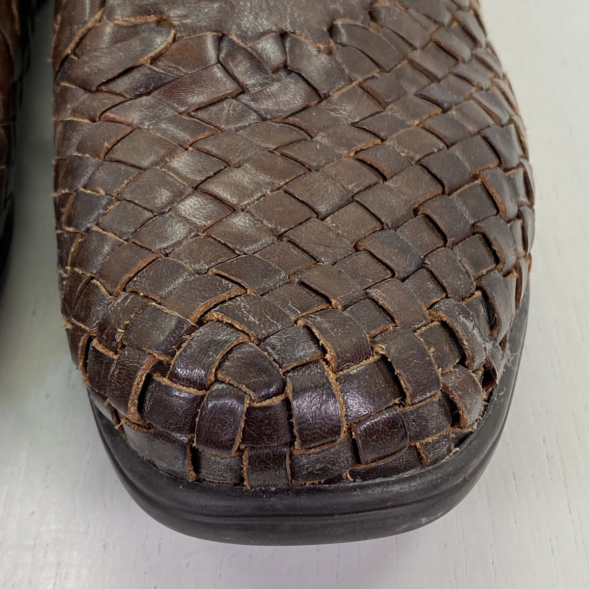AZTEC Woven Brown Leather Huaraches Slip On Loafers Shoes  display picture 1
