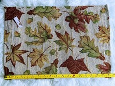 Autumn Leaves Placemats 4 Tapestry Thanksgiving Fall Harvest Acorns Colorful NEW