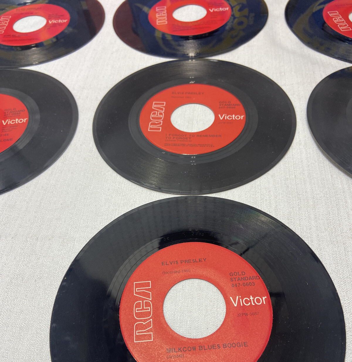 ELVIS PRESLEY 45 Rpm Lot 7 RED Label GOLD STANDARD VG Jailhouse rock ...