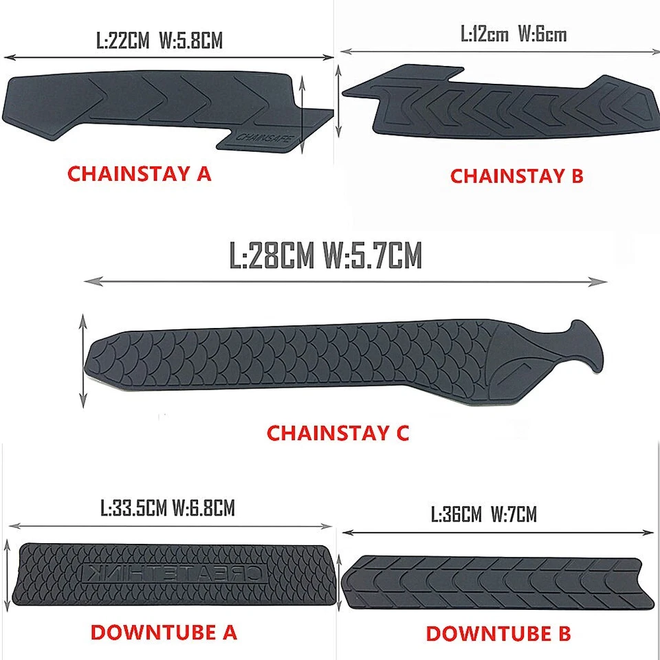 MTB Bike Chain Stay & Frame Downtube Protector Bicycle Protective Sticker Paster - Image 2 of 4