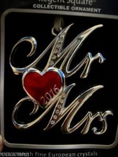 2016 MR MRS FIRST CHRISTMAS TOGETHER ANNIVERSARY ORNAMENT EUROPEAN CRYSTALS NIB