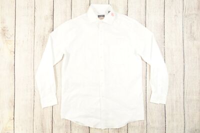 VAN HEUSEN WHITE CHECK TEXTURE MEDIUM REGULAR STRETCH BUTTON FRONT SHIRT DEFECT