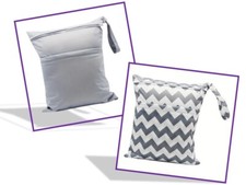 Mommy Bag Waterproof Pouch Wet Dry Zip Dual Pocket Reusable Cloth Diaper Gym