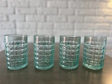 Vintage Set 4 pcs. Green Glass Beer Mug USSR brand SAZ 0.25l New