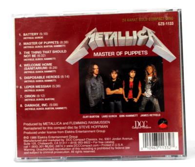 Metallica Master of Puppets DCC 24 Karat Gold CD GZS-1133 Elektra