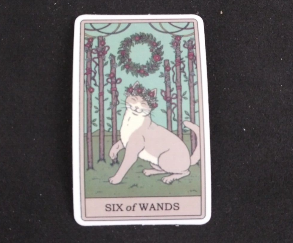 ワンド♥️✨ Six Of Wands Tarot Card Sticker 2.25