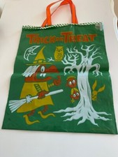 Vintage 60's Plastic Trick or Treat Bag. 12" x 14". Made in USA. See Description