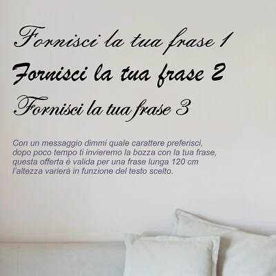 AVERY adesivo murale frasi personalizzate 120 cm casa home scrivi la tua frase a0266