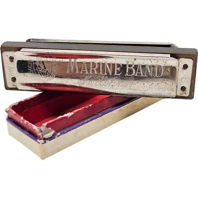 Vtf Germany M. Hohner Marine Band Harmonica No.1896 Key of G