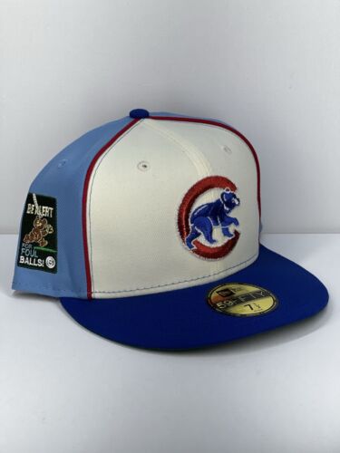 Chicago Cubs “BE ALERT FOR FOUL BALLS” C Logo NEW ERA 59FIFTY Fitted Hat 7 1/2