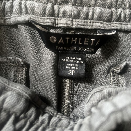 Athleta Farallon Hose Damen 2 Petite Jogger Comfort Stretch Tapered Lounge grau - Bild 3 von 8