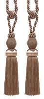 DÉCopro Quasten-Raffhalter TBB1, Farbe 7245 Taupe Beige, Set 2