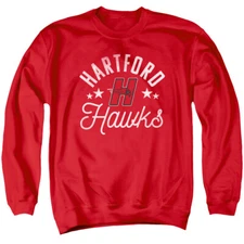University of Hartford Adult Crewneck Sweatshirt Hawks, Red, S-3XL