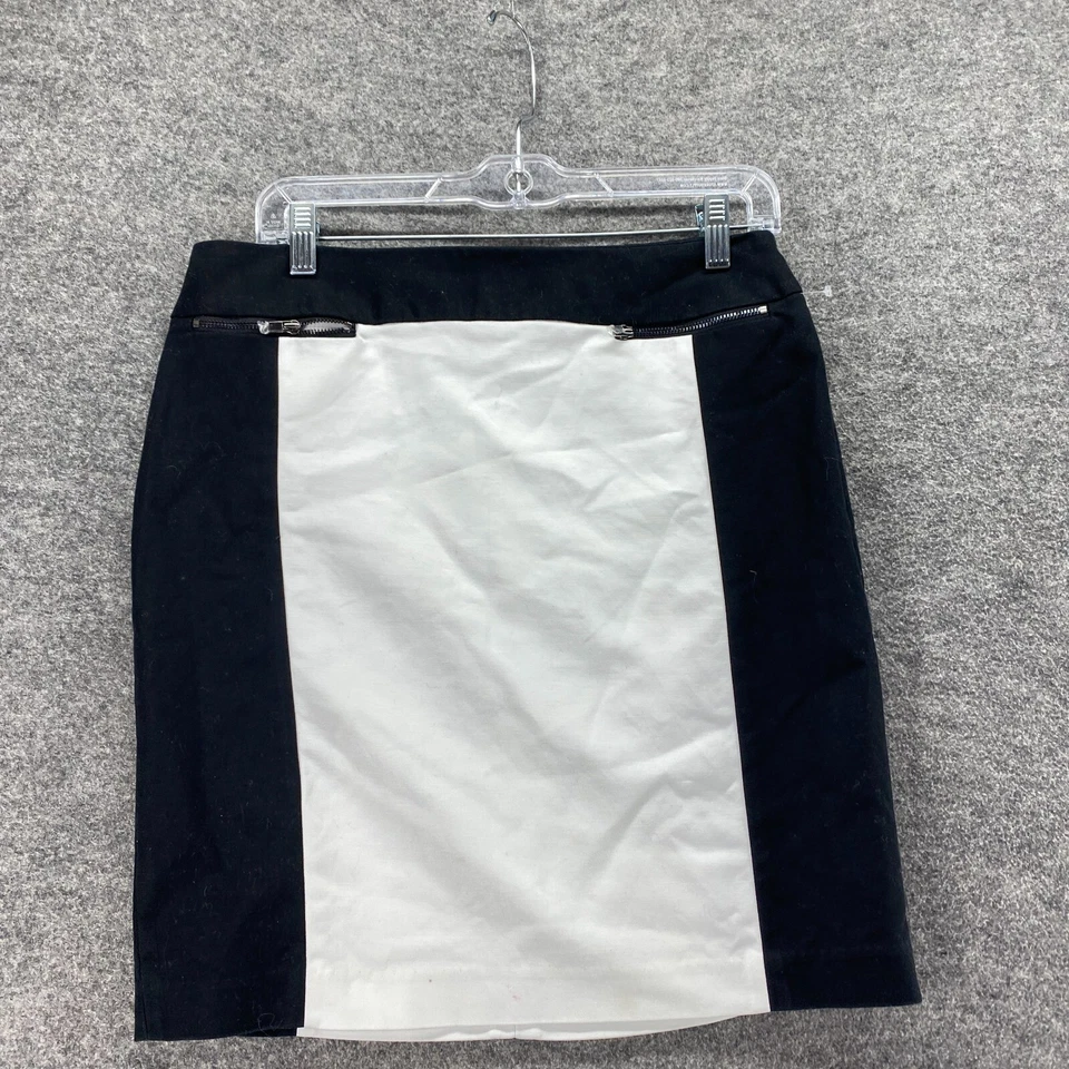 Falda Calvin Klein Mujer 8 Negra Línea A Midi Forrada con Cremallera Tiro Medio Algodón Informal Foto 3 de 4