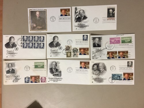 Ośmiu prezydentów EISENHAUER US fdc z wieloma znaczkami i obrazami różnicowymi(1)