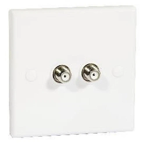 CONECTOR TWIN SKY+HD FREESAT F DOBLE SALIDA ENCHUFE DE PARED PLACA FRONTAL DESCARGA