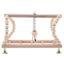 Parrot toy 1 set of wooden parrot swing with accessories natural