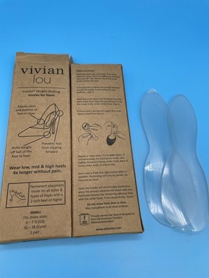 2 Pairs of Vivian Lou Insolia Weight-Shifting Insoles Classic Small US 6-7.5 NEW