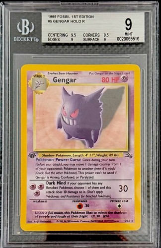 Gengar (1st Edition) graded BGS 9 for sale on eBay