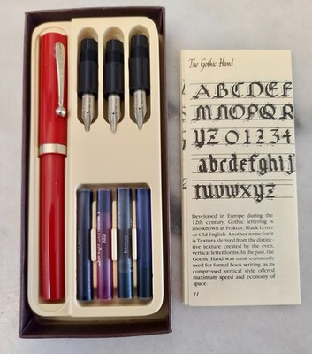 Sheaffer Calligraphy Set Pens Nibs Ink Cartridges Instruction BookletNew Vintage