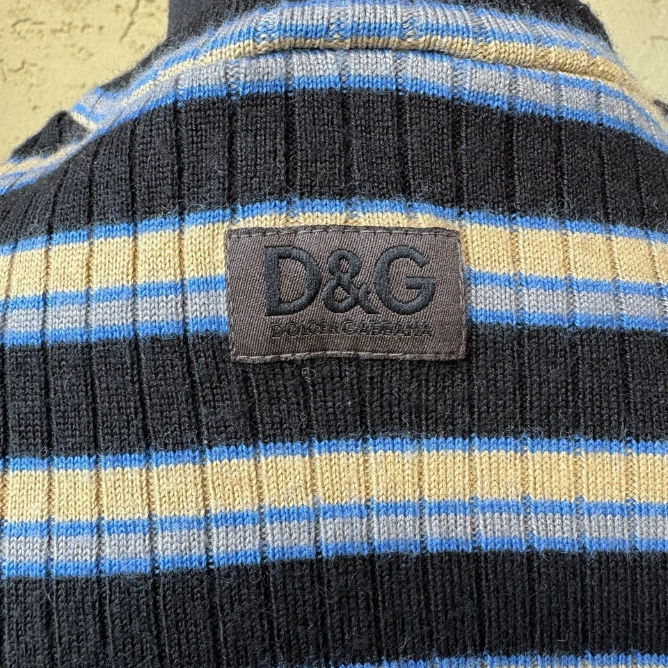 Suéter a Rayas D&G Dolce and Gabbana Talla 38 Pullover Manga Larga Años 90 De Colección Foto 4 de 4