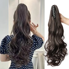 Long Curly Ponytail Clip in Hair Extension Heat Resistant Synthetic Easy Wear