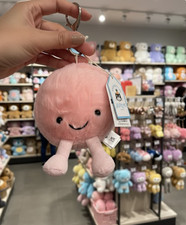 Jellycat Amuseables Mia Macaron Bag Charm Pink Plush Keychain NWT Dust Bag