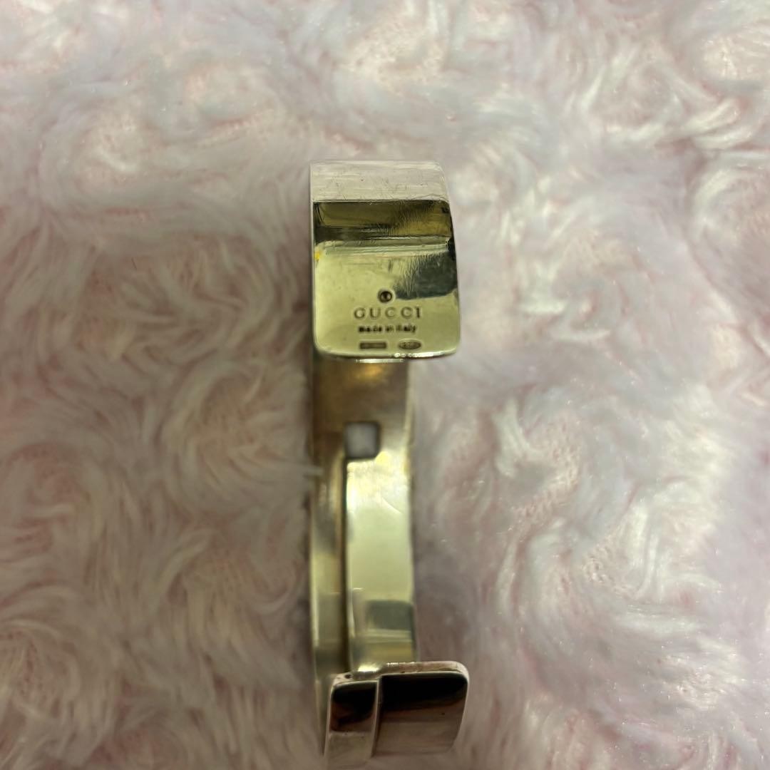 Gucci 925 Silver Bangle Interlocking G Bracelet U… - image 7
