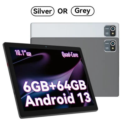 AEEZO 10.1 inch Android 13 Tablets HD Touchscreen Quad-Core 64GB Dual Camera Touch UK