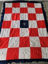 Vintage Born 1976 Handmade Quilt Blanket Patriotic Patchwork Embroidered Throw