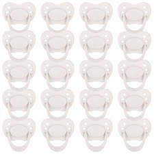 50pcs White Magnetic Pacifiers Dummy Soother for Reborn Baby Dolls Kit DIY Gifts