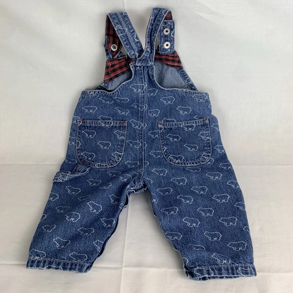 Vintage 1990s Baby Gap Overalls, Bear Themed, Size 12 Months, 100% Cotton - Image 3 of 4