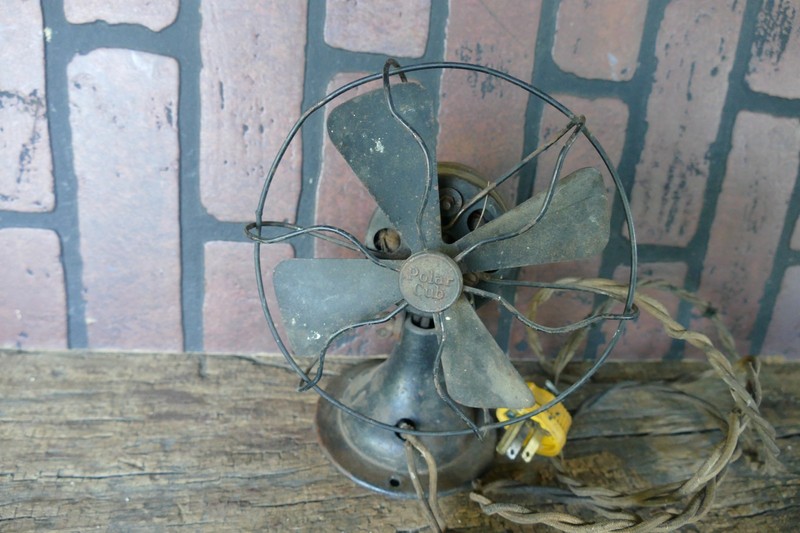 antique electric 6 inch desk fan polar club untested