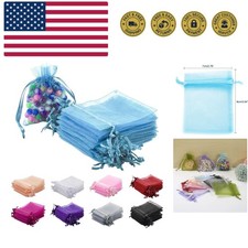 100Pcs Organza Bags - 2x3 Inches Drawstring Mesh Gift Bags for Jewelry, Weddi...