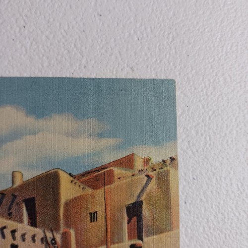 A Corner In Taos Pueblo Taos New Mexico Linen Unposted Postcard - Picture 4 of 7